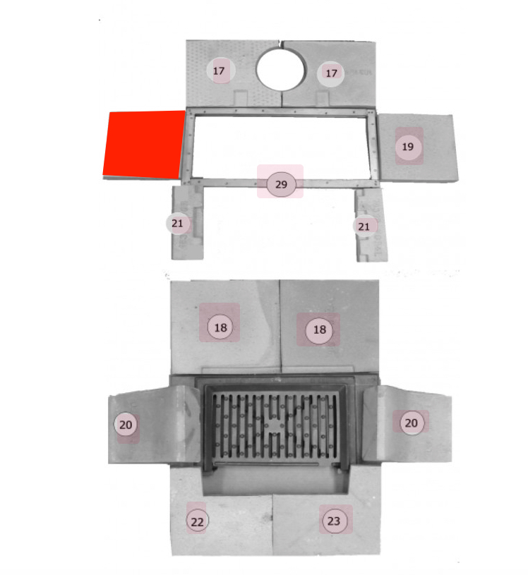 Haas+Sohn Carina 191.12 Abschirmung links Feuerraumstein