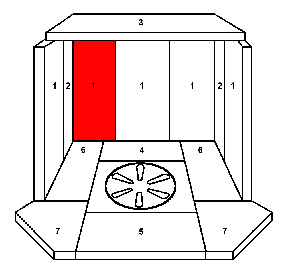 Skantherm Flagon Rückwandstein links Vermiculitestein