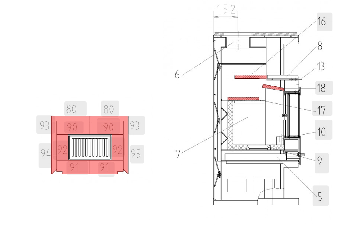 Haas+Sohn Stockholm 152.15 Feuerraumauskleidung