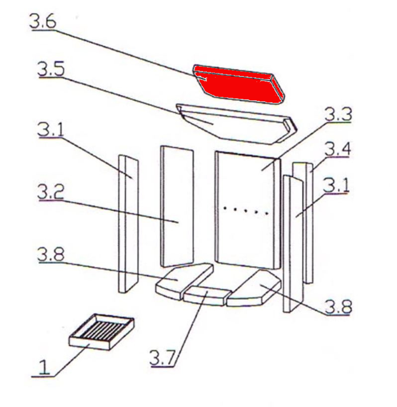 Oranier Typ 4654-6 Déflecteur en haut A 