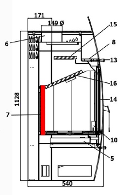 Haas+Sohn Argentum 210.15 Pierre de paroi de fond pierre de la chambre de combustion