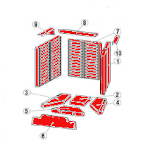 Austroflamm 65x45 K Feuerraumauskleidung Feuerraumsteine