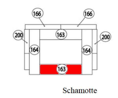 Haas+Sohn Varde 275.15 Pierre de sole à l’avant pierre de la chambre de combustion