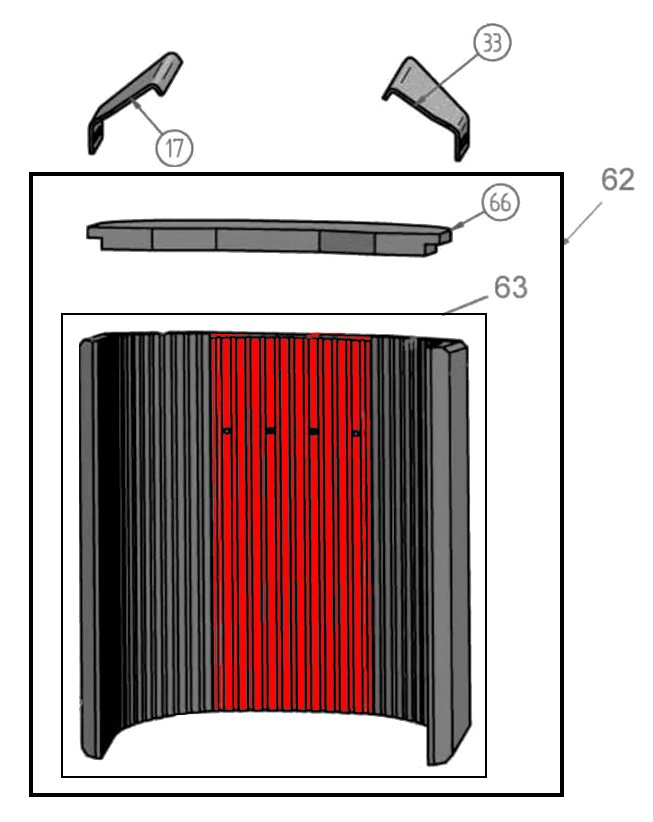 Oranier Polar NEO 8 RLA Rückwandstein Vermiculite rechteckig