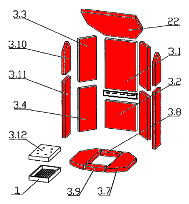 Oranier Arktis 8 Feuerraumauskleidung B