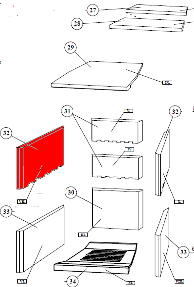 Fireplace Baccara Novo Seitenstein links oben Vermiculitestein