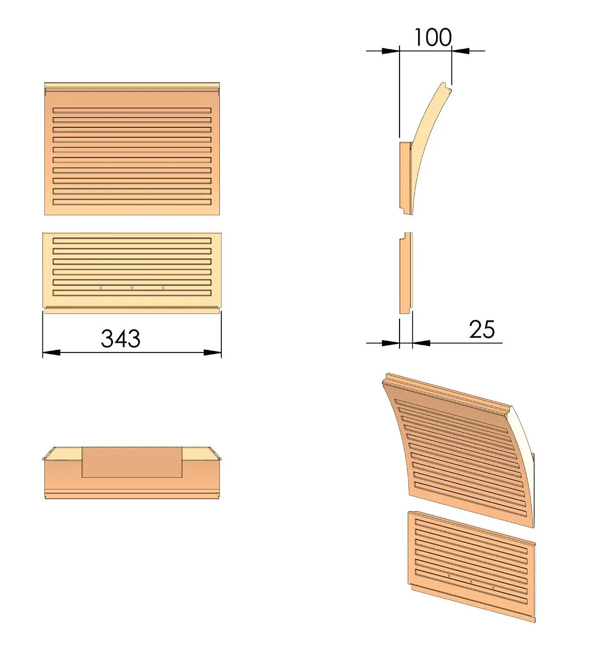 Termatech TT23RG Rückwandstein Set