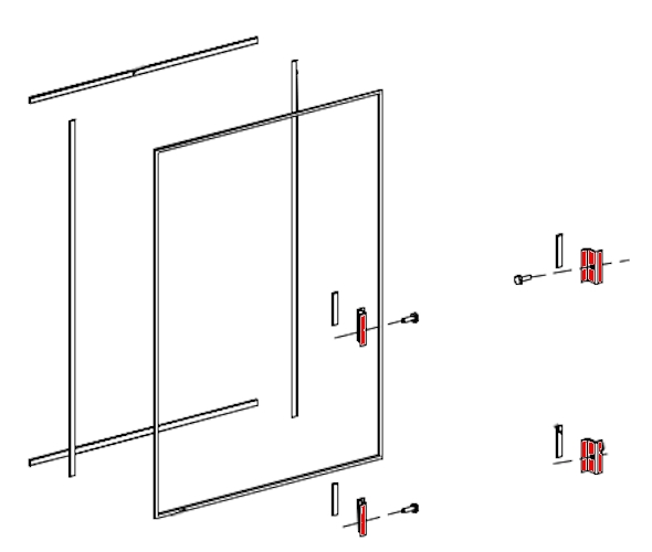 Fireplace Paris Scheibenhalter Set links/rechts Glasscheiben Halter