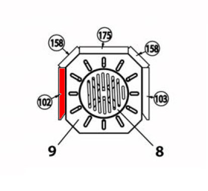 Haas+Sohn Trient 262.15 Pierre de paroi côté à gauche à l’avant pierre de la chambre de combustion