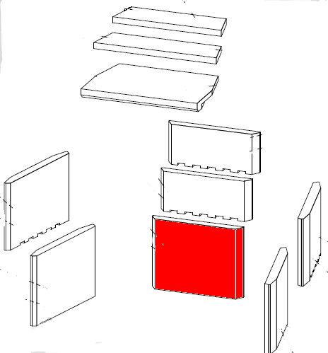 Fireplace Meccora Novo Rückwandstein unten Vermiculitestein