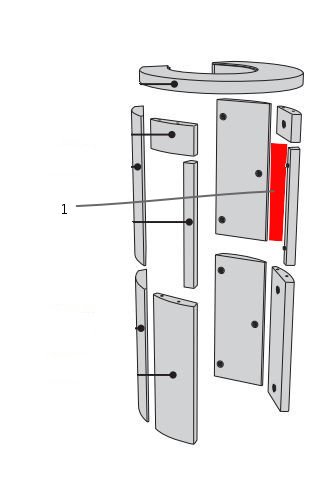 Contura 556 Sichtscheibe rechts außen Glasscheibe