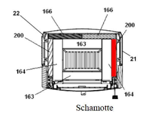 Haas+Sohn Modena 305.15 Seitenstein rechts Feuerraumstein