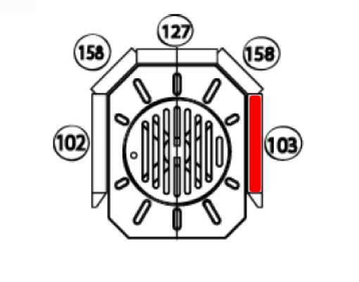 Haas+Sohn Argentum 210.15 Pierre de paroi côté à droite à l’avant A pierre de la chambre de combustion