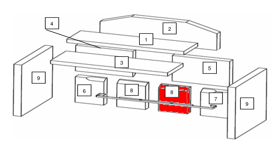 Wamsler Atlas Rückwandstein mittig unten rechts 