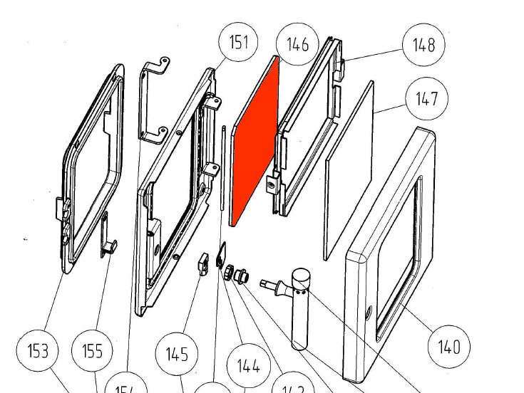 Wamsler K128F vitre à l'intérieur  attisant