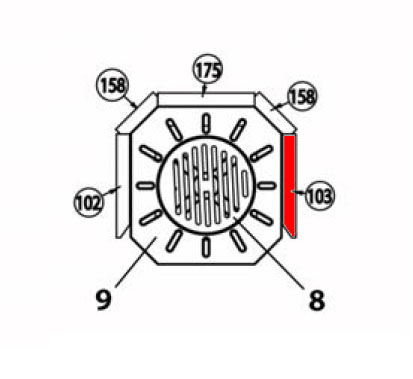 Haas+Sohn Trient 262.15 Pierre de paroi côté à droite à l’avant pierre de la chambre de combustion