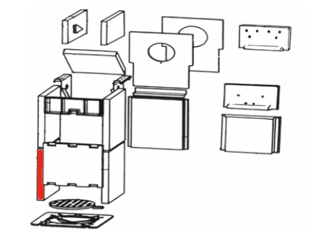 Wamsler Calor F/A Seitenstein links unten stehender Feuerraumstein