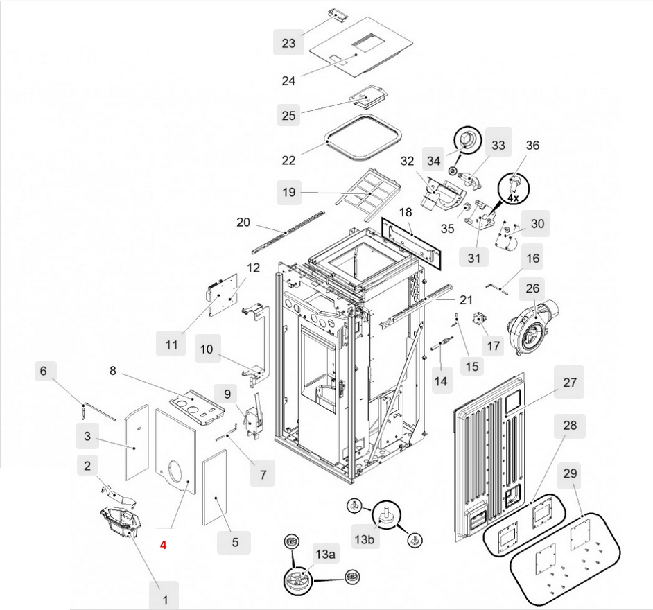 Haas+Sohn HSP 6 Premium 539.08 Rückwandstein Brennraumstein