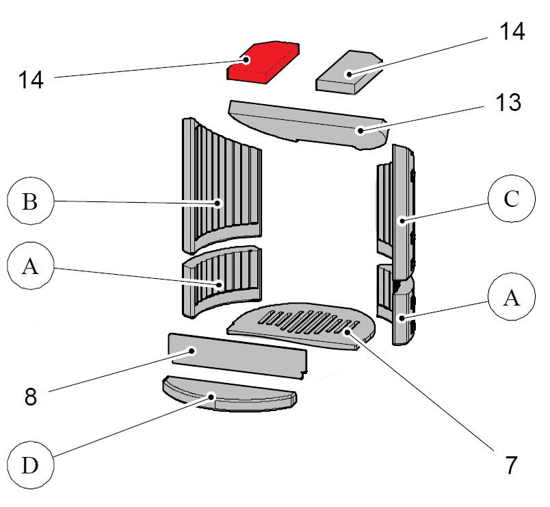 Haas+Sohn Ficus II 287.12 Zugumlenkung oben links Prallplatte