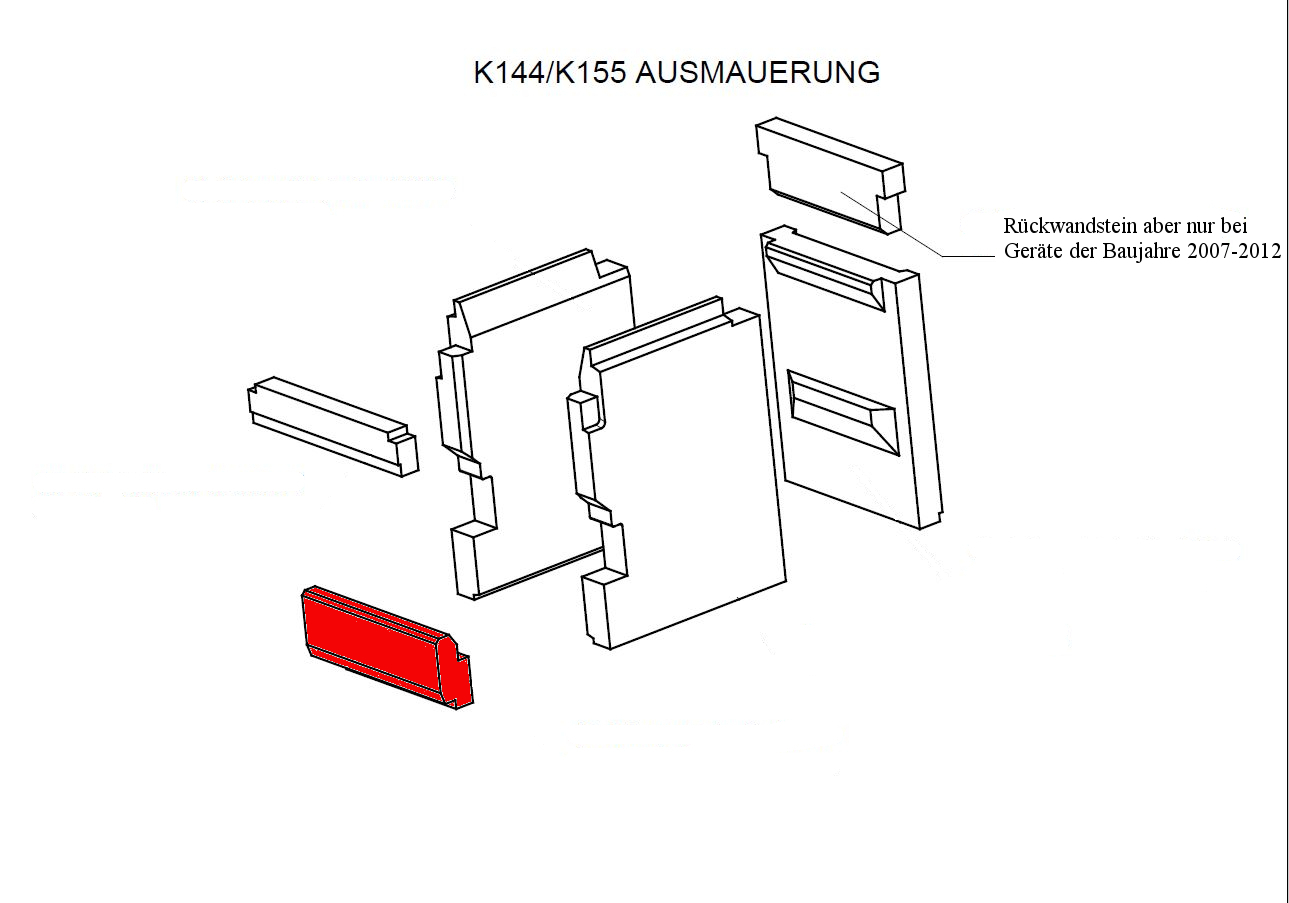 Wamsler K144 Vorderstein unten Holzfang