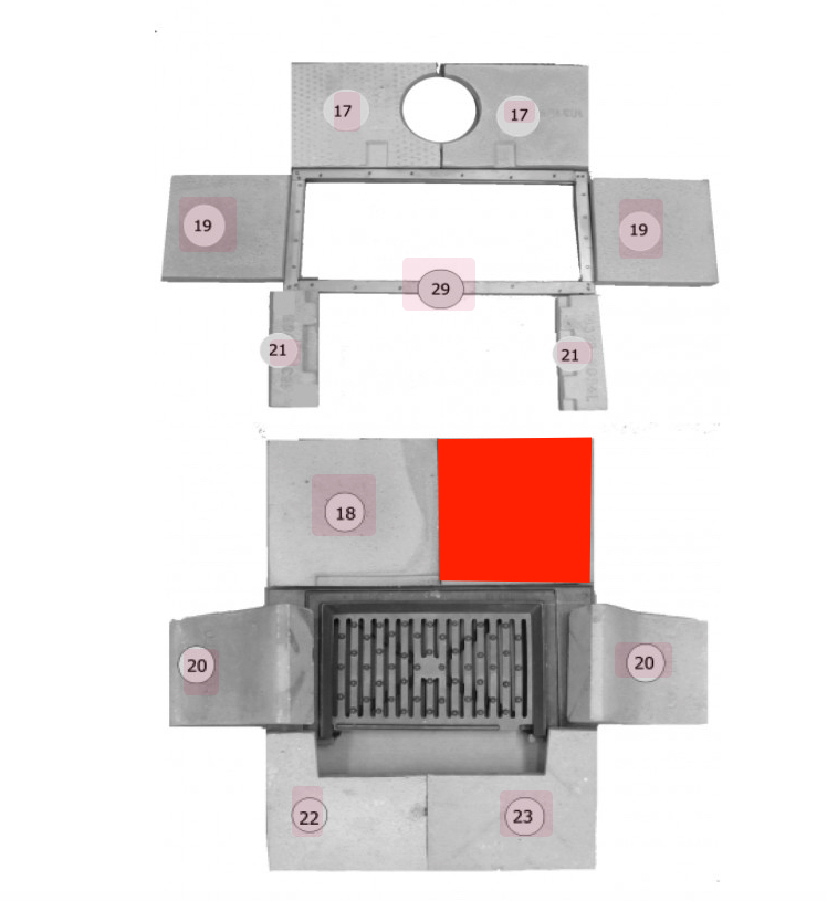 Haas+Sohn Carina 191.12 Rückwandstein rechts Feuerraumstein