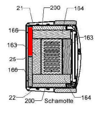 Haas+Sohn Aversa 307.15 Pierre de paroi de fond à droite pierre de la chambre de combustion