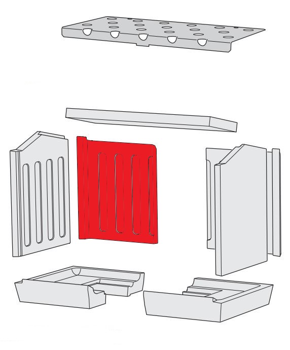 Contura i20 Rückwandstein links Schamottestein