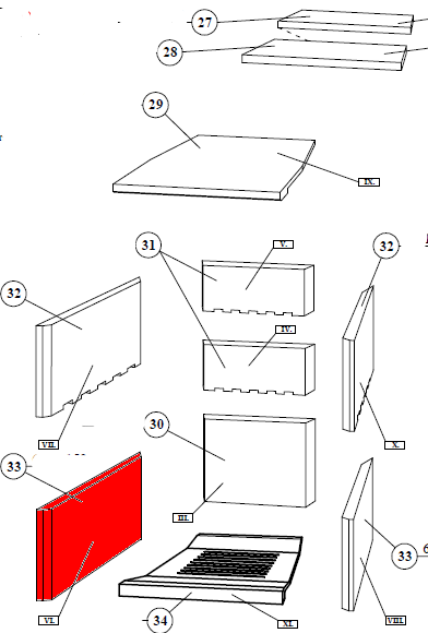 Fireplace Adria Seitenstein links unten Feuerraumstein