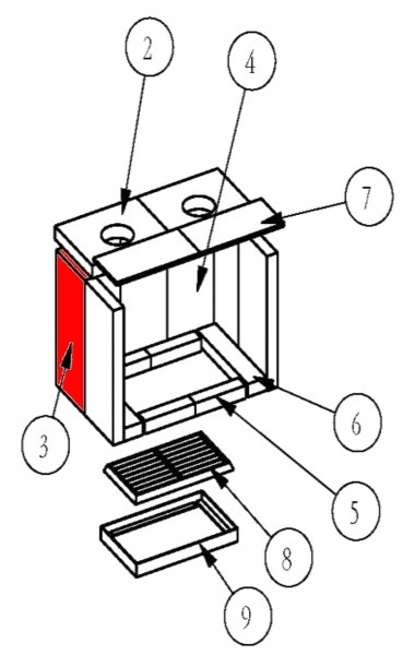 Eurotherm Rubin Seitenstein links hinten B Vermiculitestein