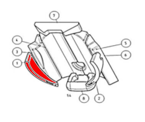 Austroflamm Clou compact Pellet Seitenstein links vorne Schamottestein