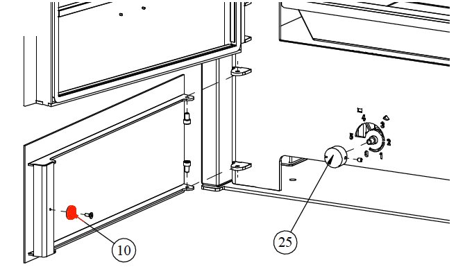 Fireplace Rondale Holzfachtür Verriegelung magnetisch