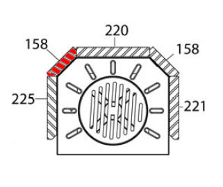 Haas+Sohn Nyland 248.17 Pierre de paroi côté à gauche à l’arrière pierre de la chambre de combustion