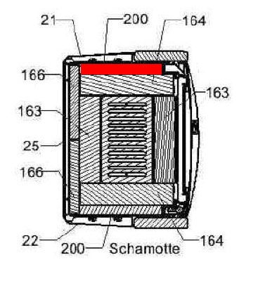 Haas+Sohn Andro 307.15 Seitenstein rechts Feuerraumstein